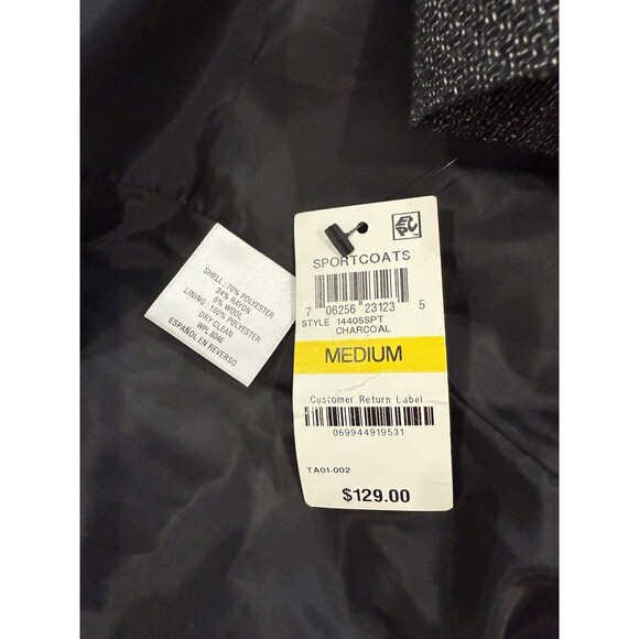 Alfani Mens Blazer Sz M Gray Charcoal 2 Button Sport Coat Blazer Textured NWT a - Picture 5 of 9